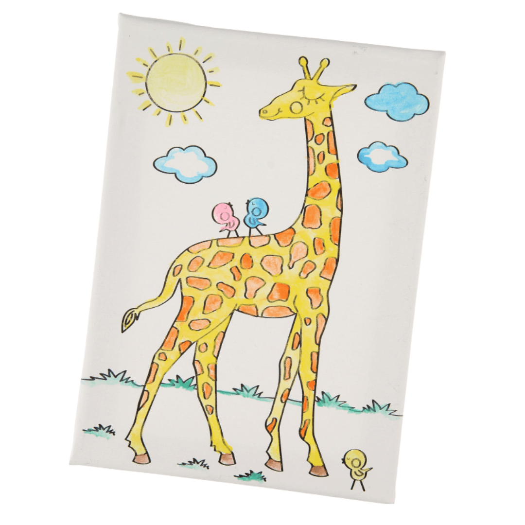 CANVAS GIRAFFE PAINTING SET 18×25CM - EUROPEAN HOUSE HOLD
