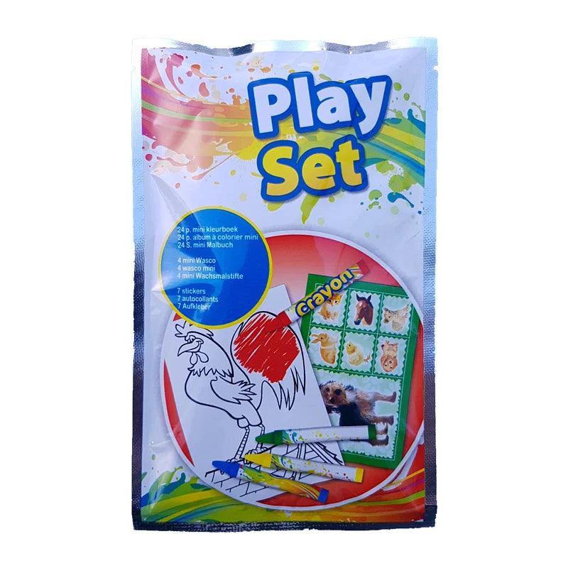 Coloring Booklet with 4 Crayons and Sticker Sheet - EUROPEAN HOUSE HOLD