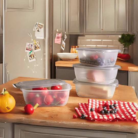 ERNESTO® Storage container set, plastic, BPA-free 1L - EUROPEAN HOUSE HOLD