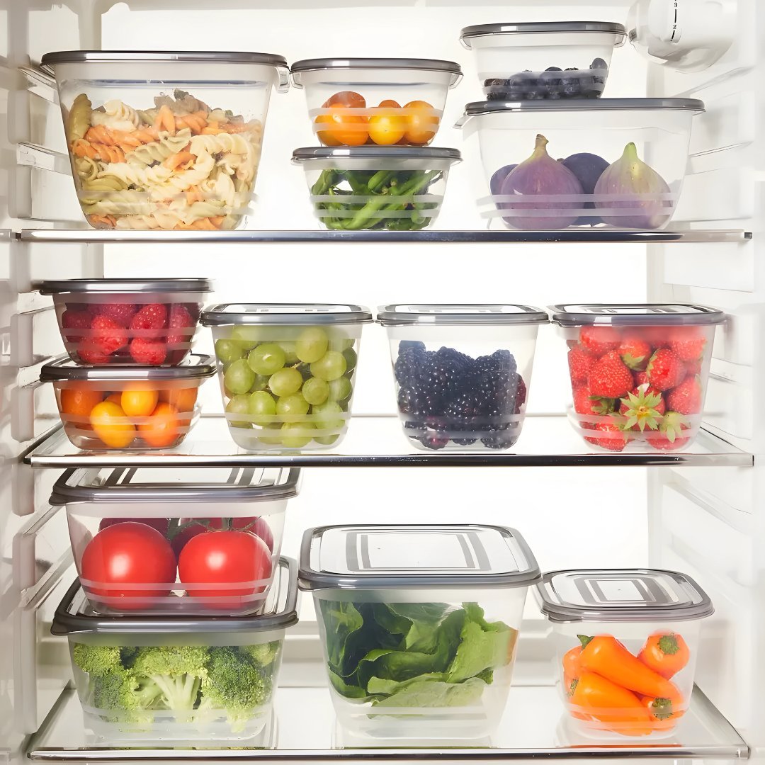 ERNESTO® Storage container set, plastic, BPA-free 1.9L
