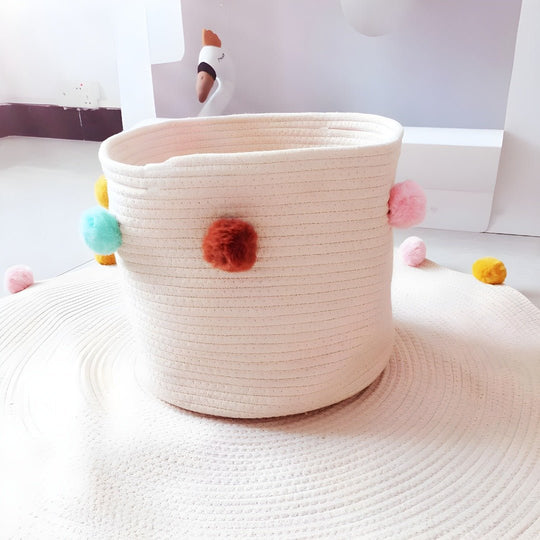 Opvouwbare opbergmand van geweven touw