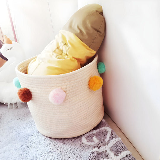 Foldable Woven Rope Storage Basket – European Household - Lebanon