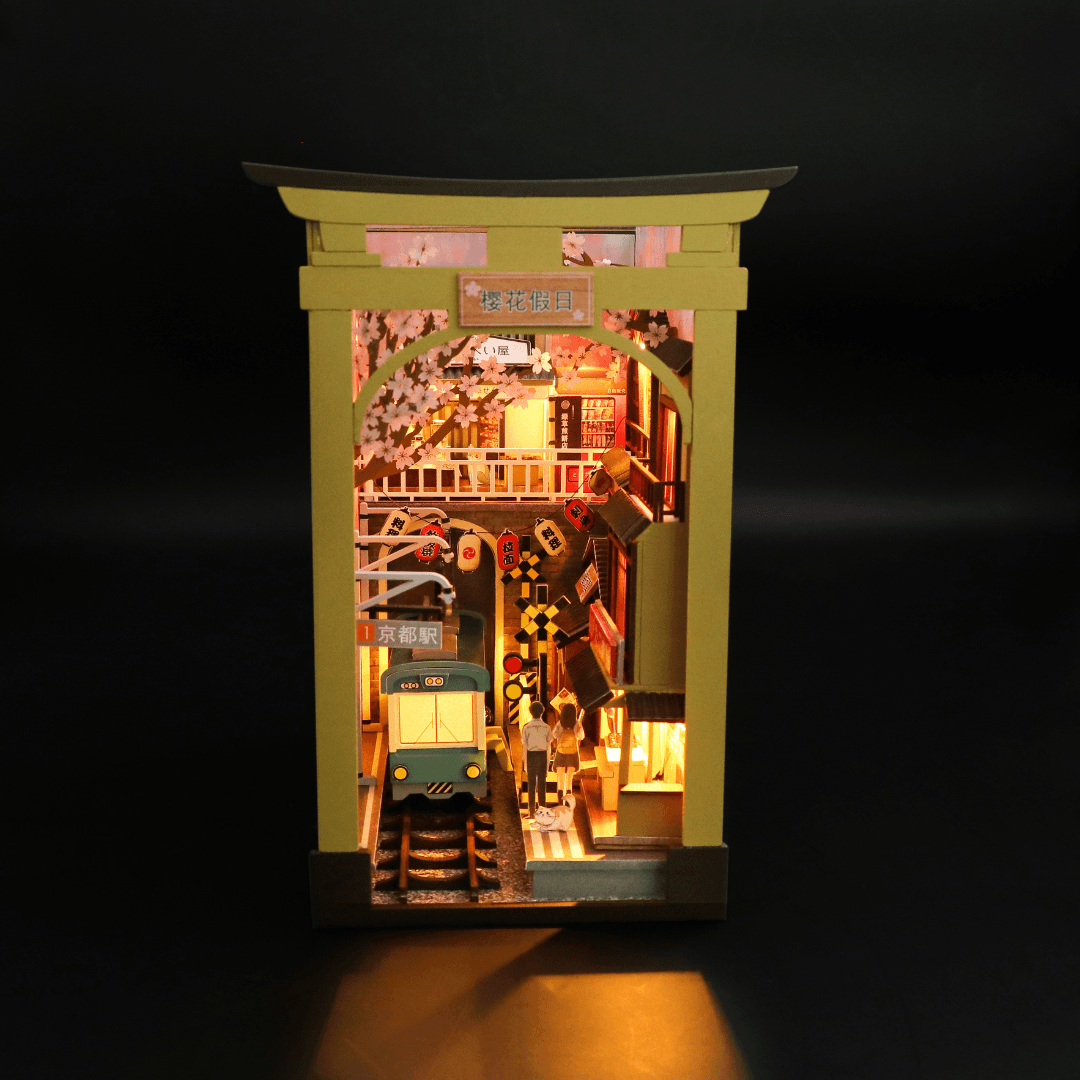 Japanese Style Dollhouse DIY Crafts Wood Handcraft Home Decor Book Nook Model Kits - EUROPEAN HOUSE HOLD