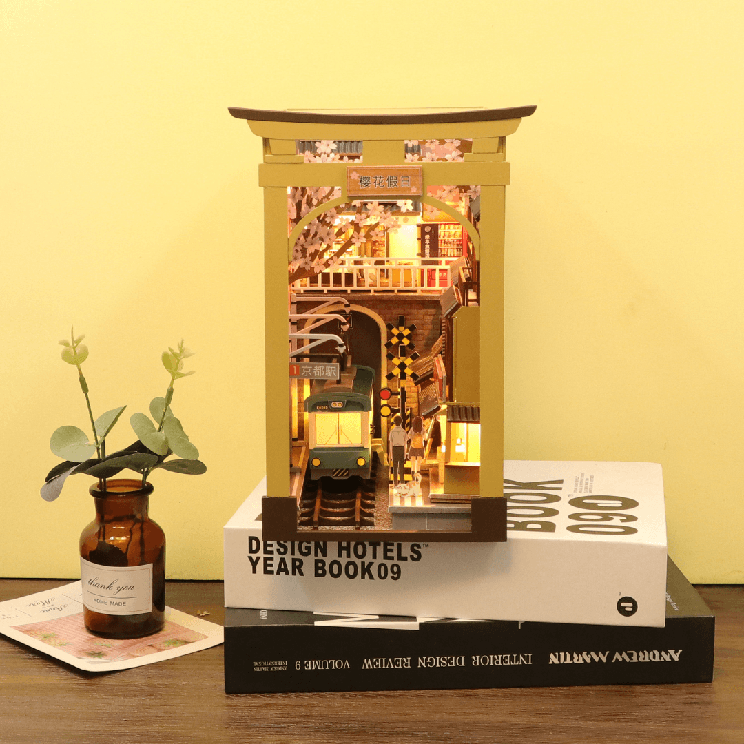Japanese Style Dollhouse DIY Crafts Wood Handcraft Home Decor Book Nook Model Kits - EUROPEAN HOUSE HOLD