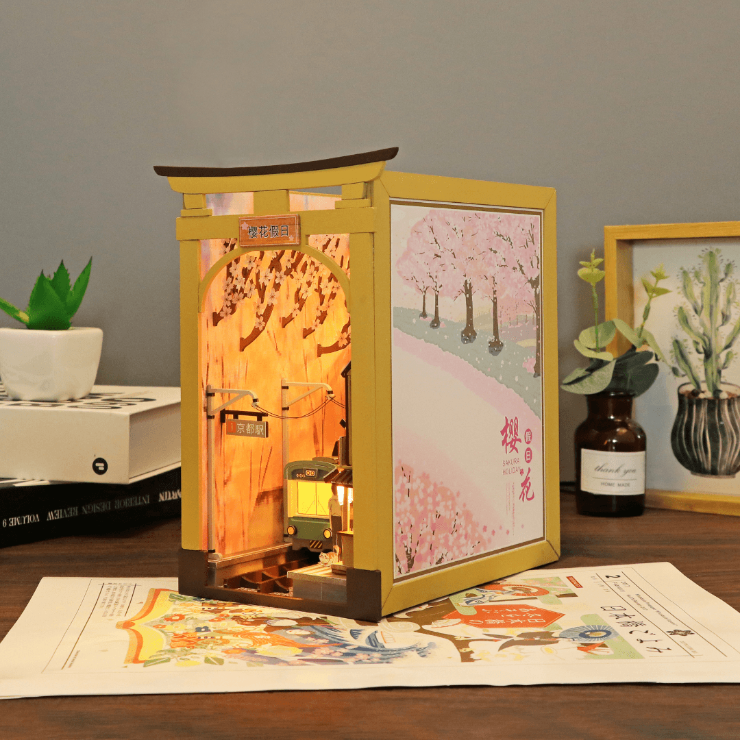 Japanese Style Dollhouse DIY Crafts Wood Handcraft Home Decor Book Nook Model Kits - EUROPEAN HOUSE HOLD
