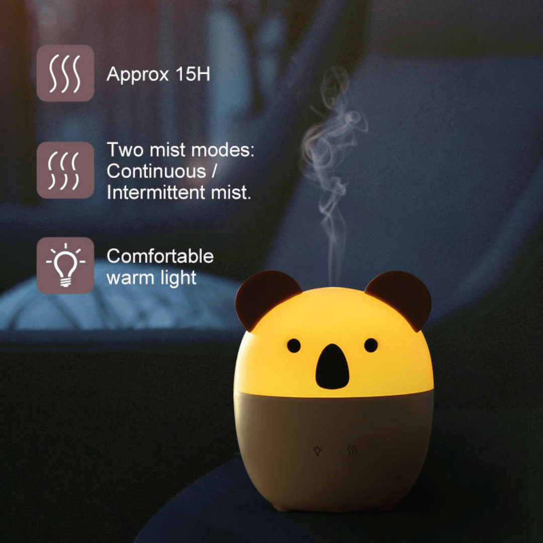 Koala shape aroma diffuser 160ml cool mist humidifier for kids – Beirut Lebanon