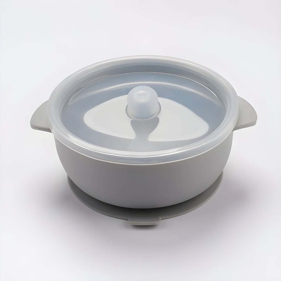 Eco-Friendly Silicone Baby Suction Bowl with Lid – BPA Free