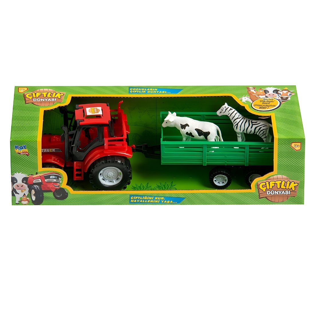 Toy farm world super tractor set - tractor with animals