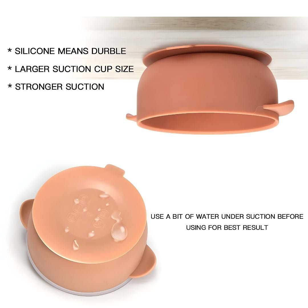 Eco-Friendly Silicone Baby Suction Bowl with Lid – BPA Free