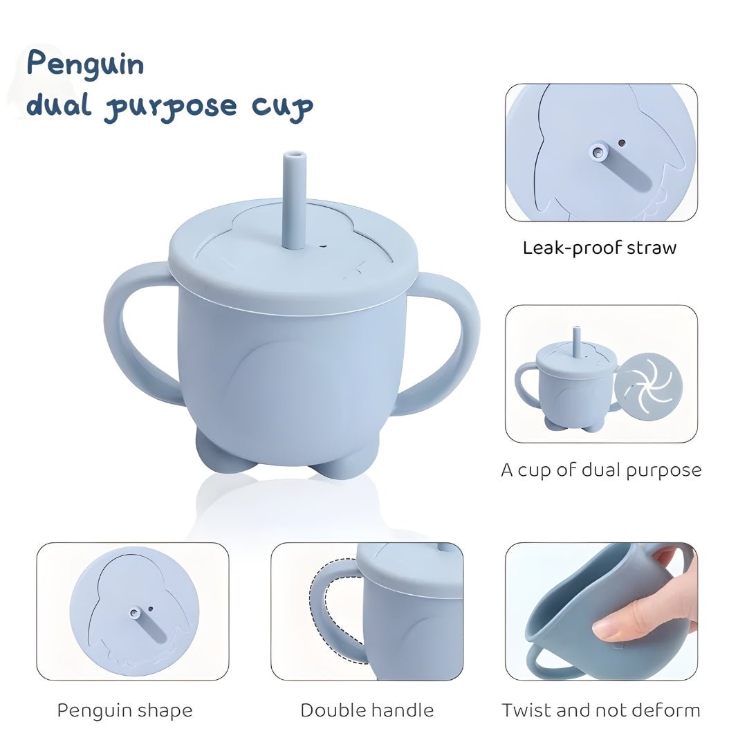 Penguin Silicone Sippy Cup – 150ml Educational Baby Training Cup