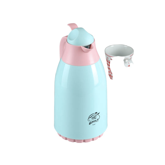 Plastic Vacuum Thermos With Glass Inner 1.3L - EUROPEAN HOUSE HOLD