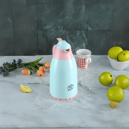 Plastic Vacuum Thermos With Glass Inner 1.3L - EUROPEAN HOUSE HOLD