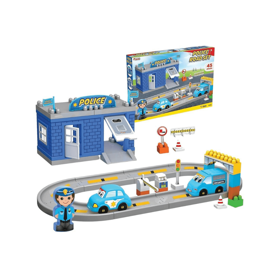 Police Road Set 46 Pieces Play Track - EUROPEAN HOUSE HOLD