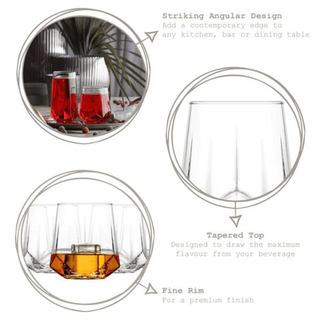 Valeria Set of 3 Soft Drink Glasses 400ML - EUROPEAN HOUSE HOLD