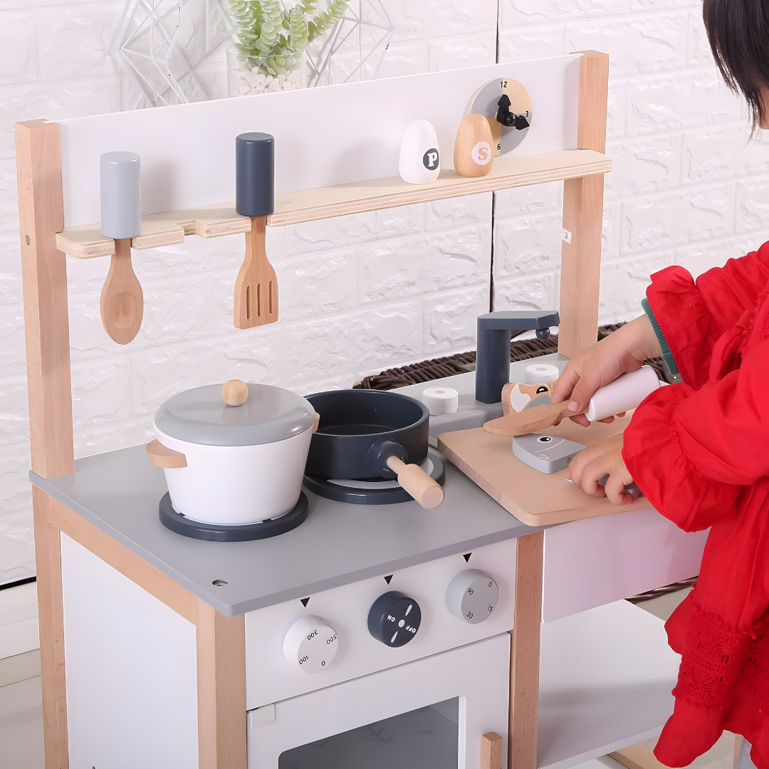 Wooden kitchen Toy Set For 3-6-Year-Old Boys And Girls - EUROPEAN HOUSE HOLD