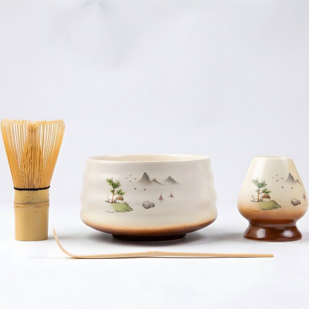 premium matcha tea set 4 pieces 500ml bowl whisk scoop holder lebanon matcha kit