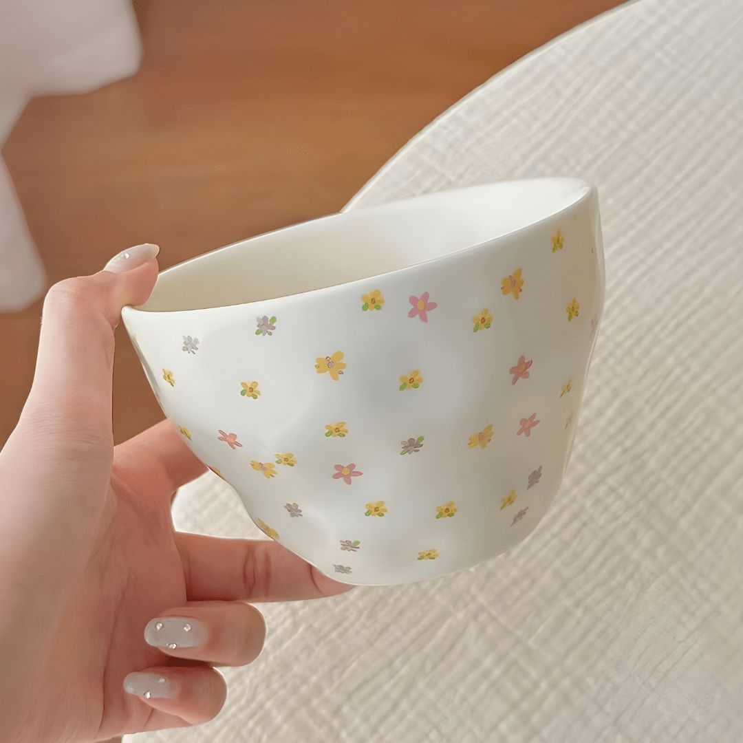 Velora Large Ceramic Mug – 550ml | Floral & Star Designs (3 Variants)