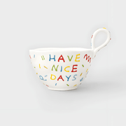 colorful coffee cup saucer 300ml have nice days ceramic mug playful design