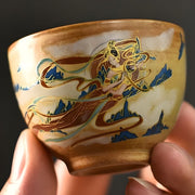 Velora ceramic cup 70ml hand painted artisan cup Lebanese coffee Turkish coffee tea cup vintage design