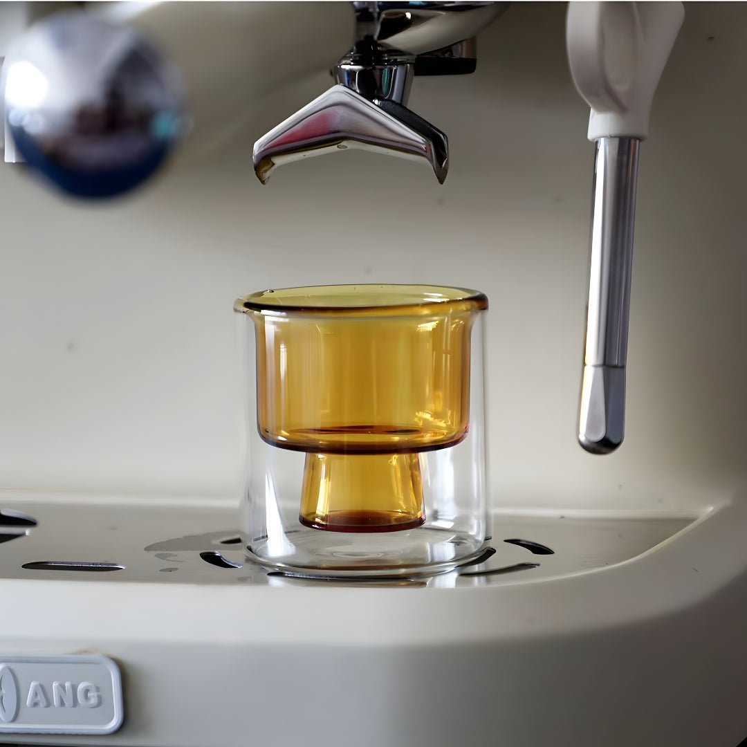 handmade double wall glass mini cups lead free transparent colored espresso tea cups