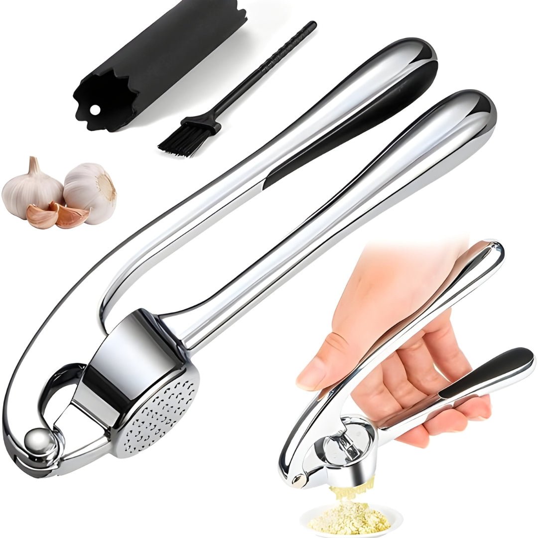 stainless steel garlic press heavy duty crusher kitchen tool lebanon beirut garlic mincer ergonomic handle
