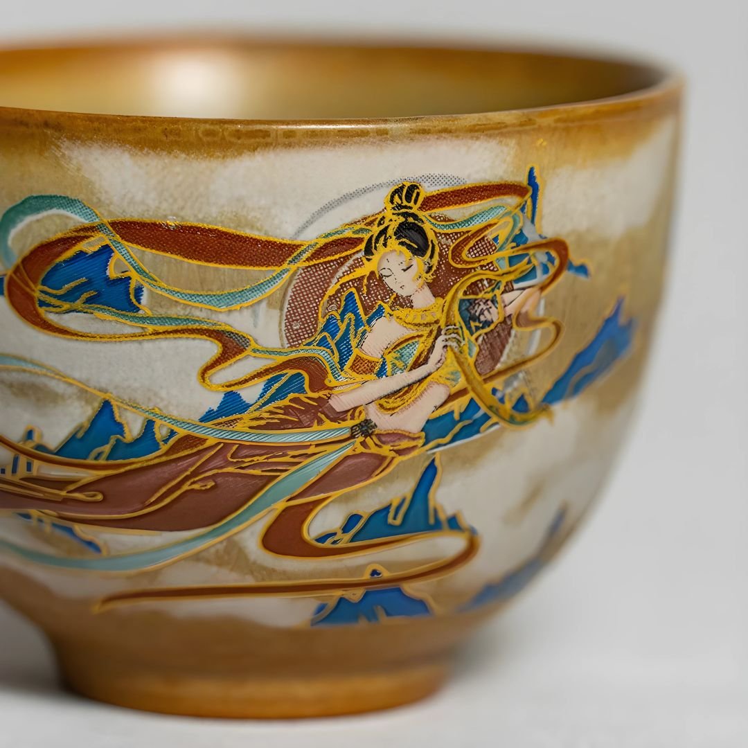 Velora ceramic cup 70ml hand painted artisan cup Lebanese coffee Turkish coffee tea cup vintage design