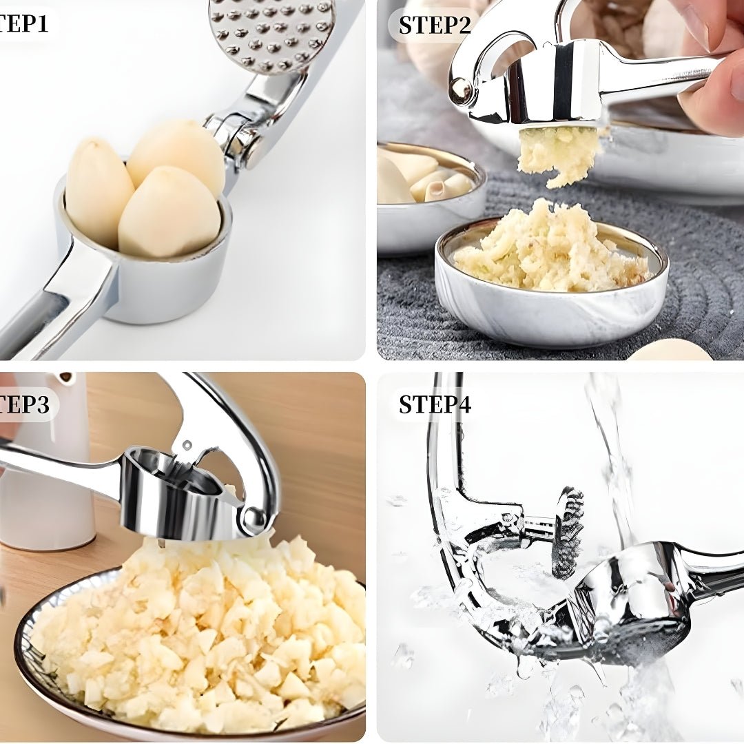 stainless steel garlic press heavy duty crusher kitchen tool lebanon beirut garlic mincer ergonomic handle