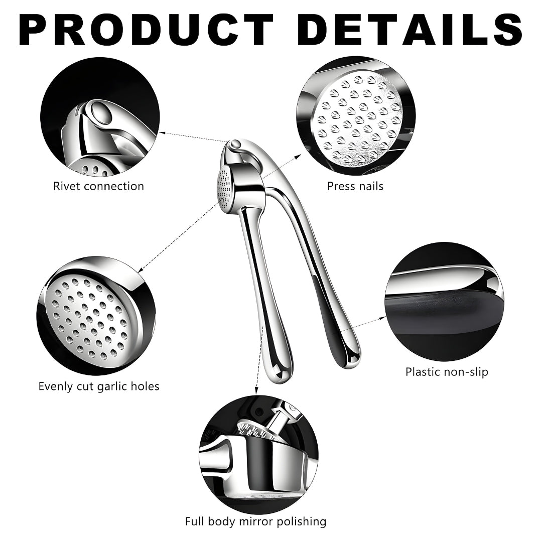 stainless steel garlic press heavy duty crusher kitchen tool lebanon beirut garlic mincer ergonomic handle