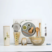 complete matcha set 500ml 6 pieces whisk holder strainer bamboo mat gift box