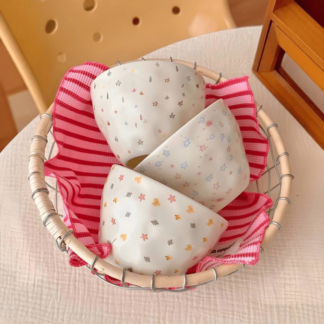 Velora Large Ceramic Mug – 550ml | Floral & Star Designs (3 Variants)