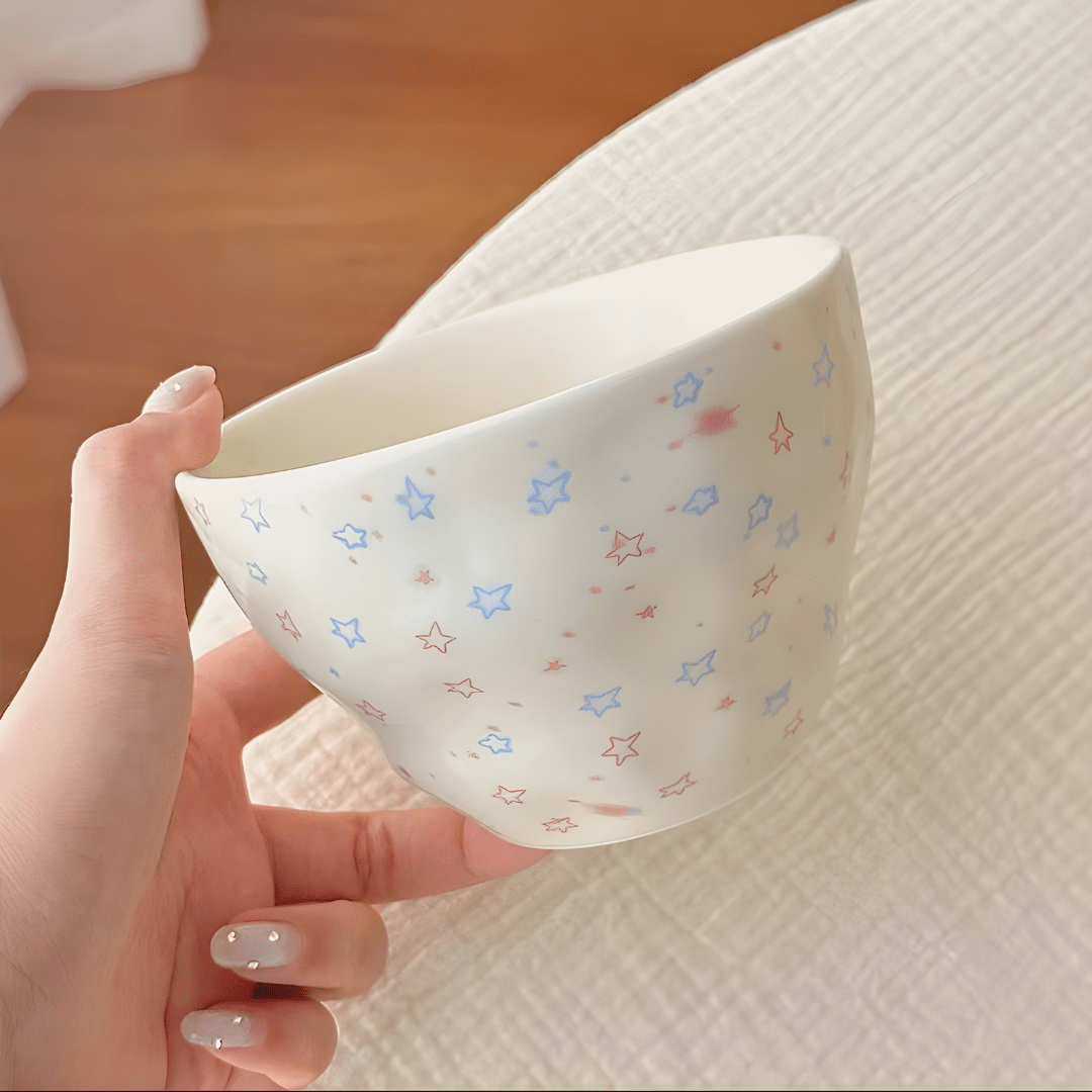 Velora Large Ceramic Mug – 550ml | Floral & Star Designs (3 Variants)