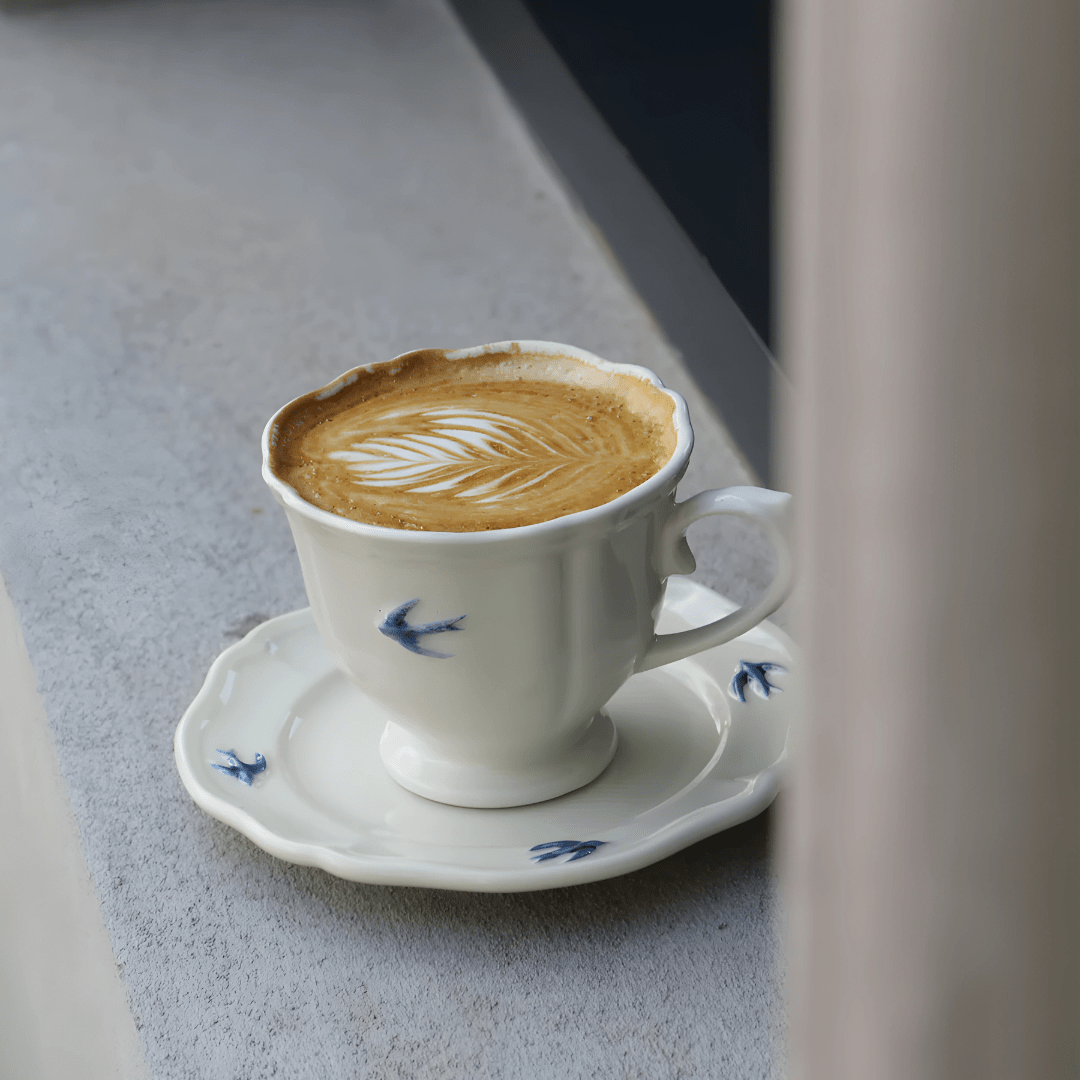 Early Bird Vintage Coffee Cup & Saucer – 250ml