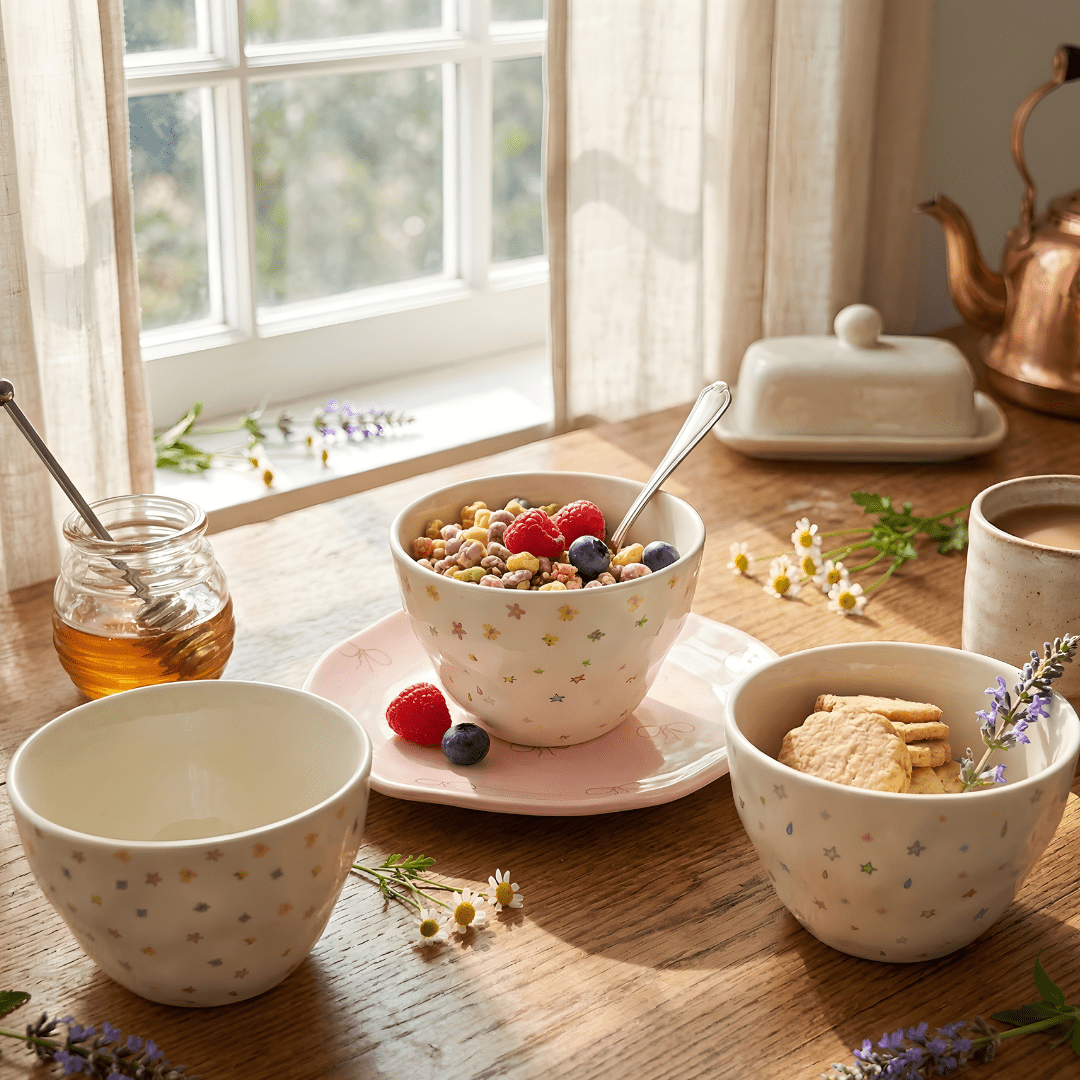 Velora Large Ceramic Mug – 550ml | Floral & Star Designs (3 Variants)