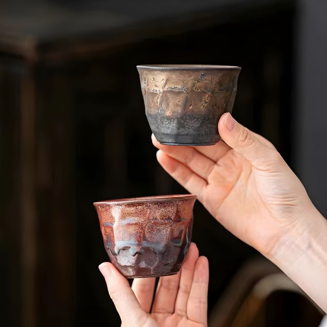 handmade ceramic tea cups set 5 pieces 120ml premium gift box lebanon beirut artisan tea cups set