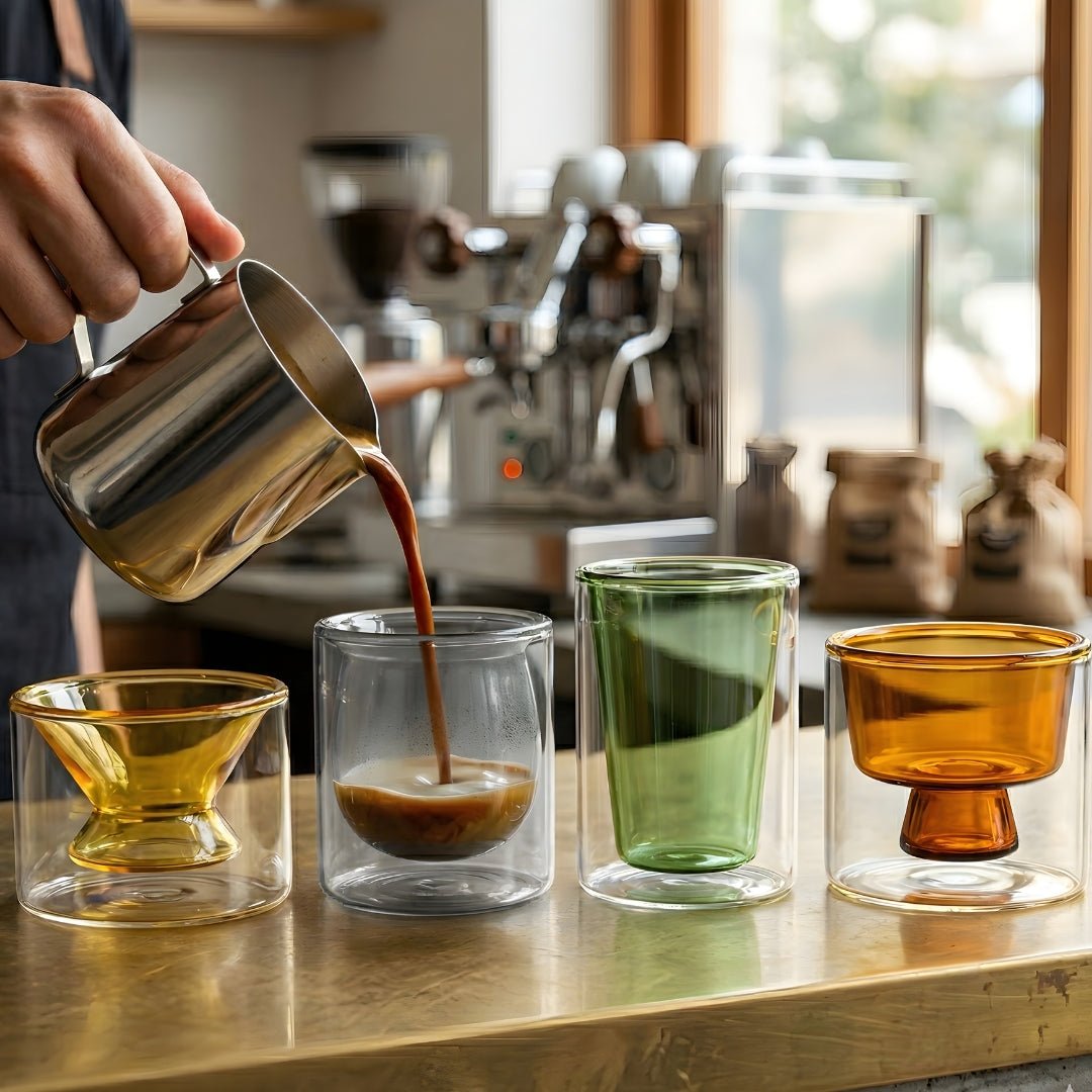 Handmade Double Wall Glass Mini Cups – Lead-Free Crystal | Espresso Collection