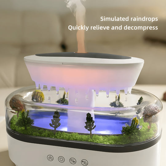 Rain cloud humidifier with LED light and aroma diffuser for Beirut homes