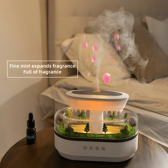 Rain cloud humidifier with LED light and aroma diffuser for Beirut homes