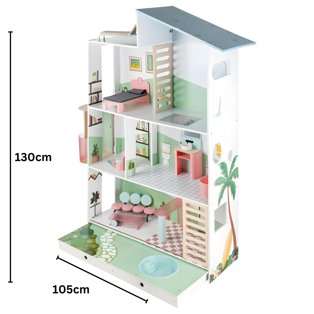 Playtive Wooden dollhouse Deluxe XXL