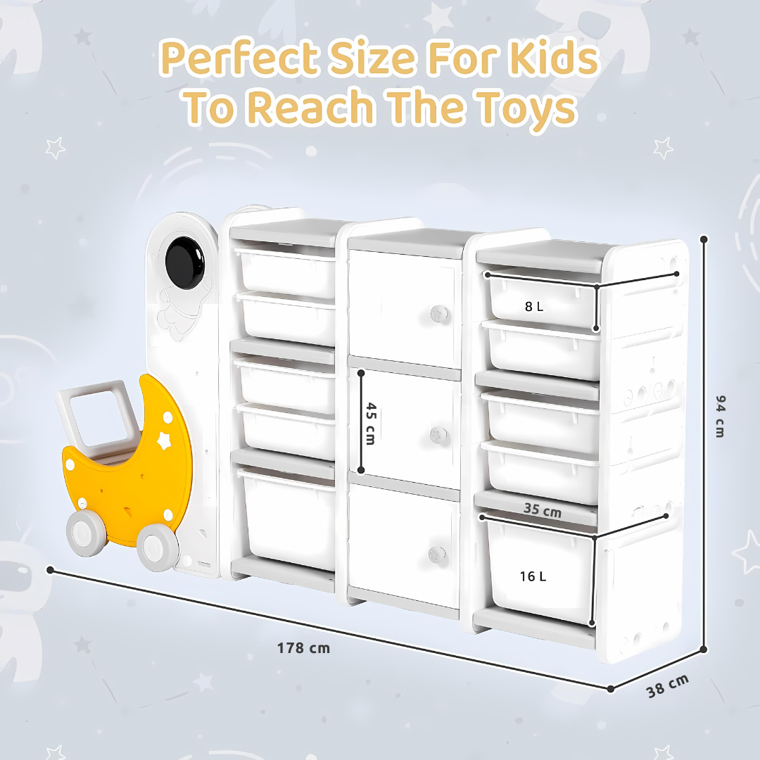 Baby Kids 3 Layer Toy Storage Organizer with 10 Storage Bins