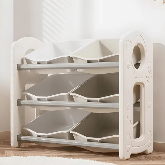 Kinderopberger met 3 lagen en 6 vakken