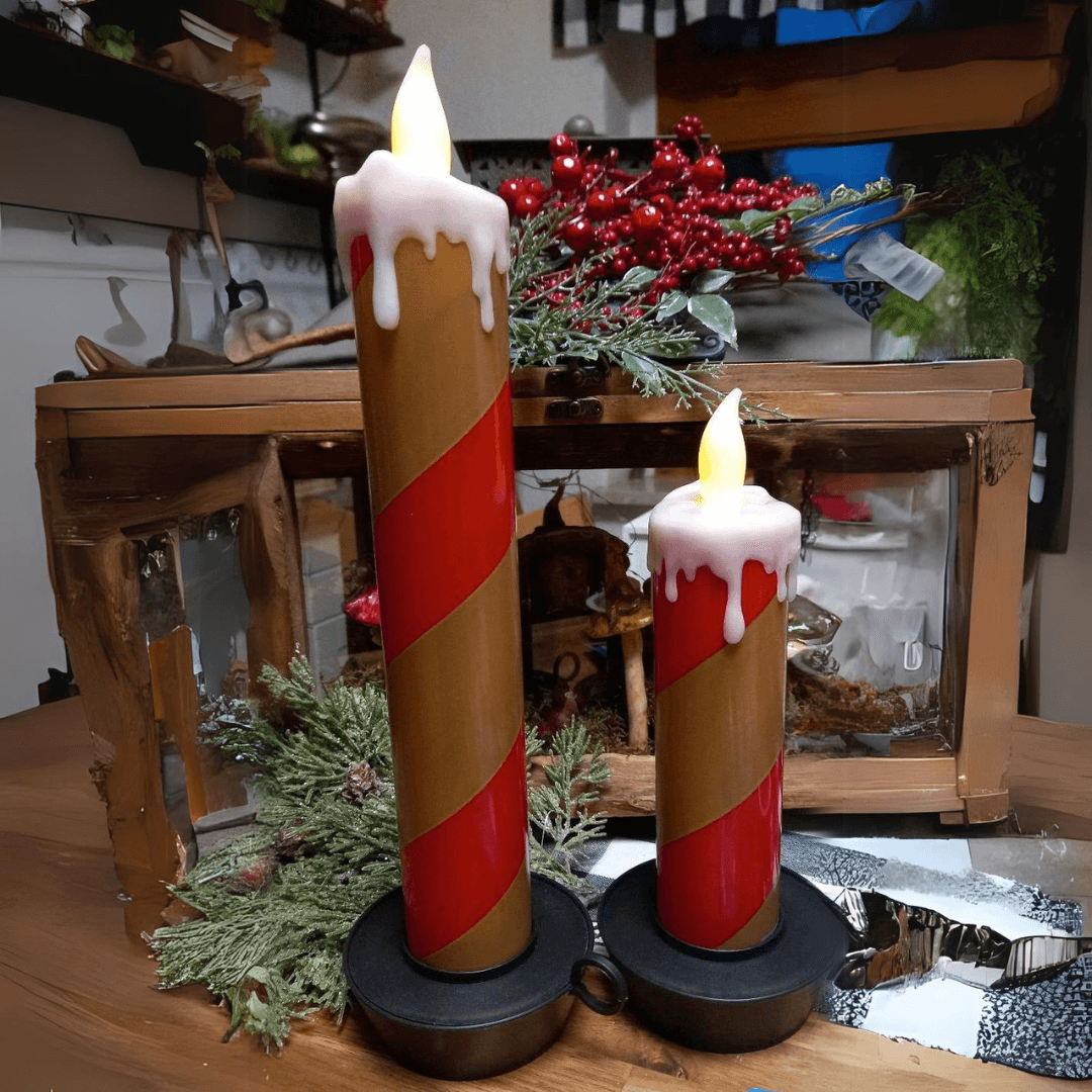 2 LED Candles XXL Timer Deco Christmas - EUROPEAN HOUSE HOLD