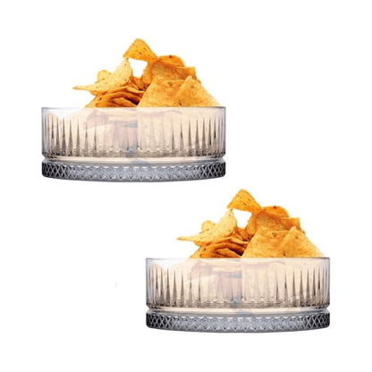 2-Piece Glass Snack Bowl Set 510ML - EUROPEAN HOUSE HOLD