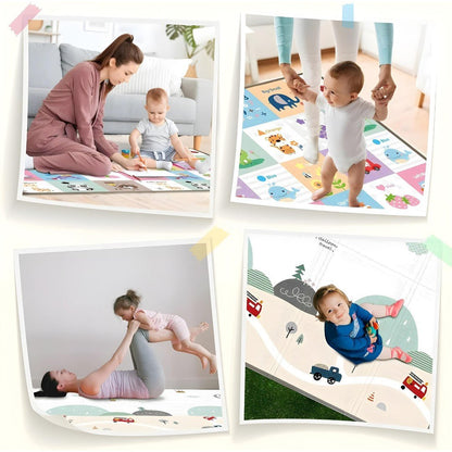 Xpe Opvouwbare Mat met Tas - Grote &amp; Dikke Omkeerbare Opvouwbare Vloermat voor Baby's