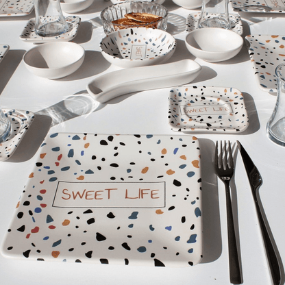 26 Piece Sweet Life Patterned Breakfast Set for 6 People - EUROPEAN HOUSE HOLD