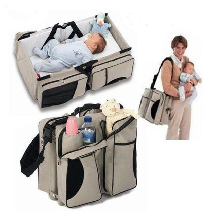 3 in 1 Baby Bed Baby Diapers Bag With Multiple Pockets Travel Baby Changing Bag - EUROPEAN HOUSE HOLD