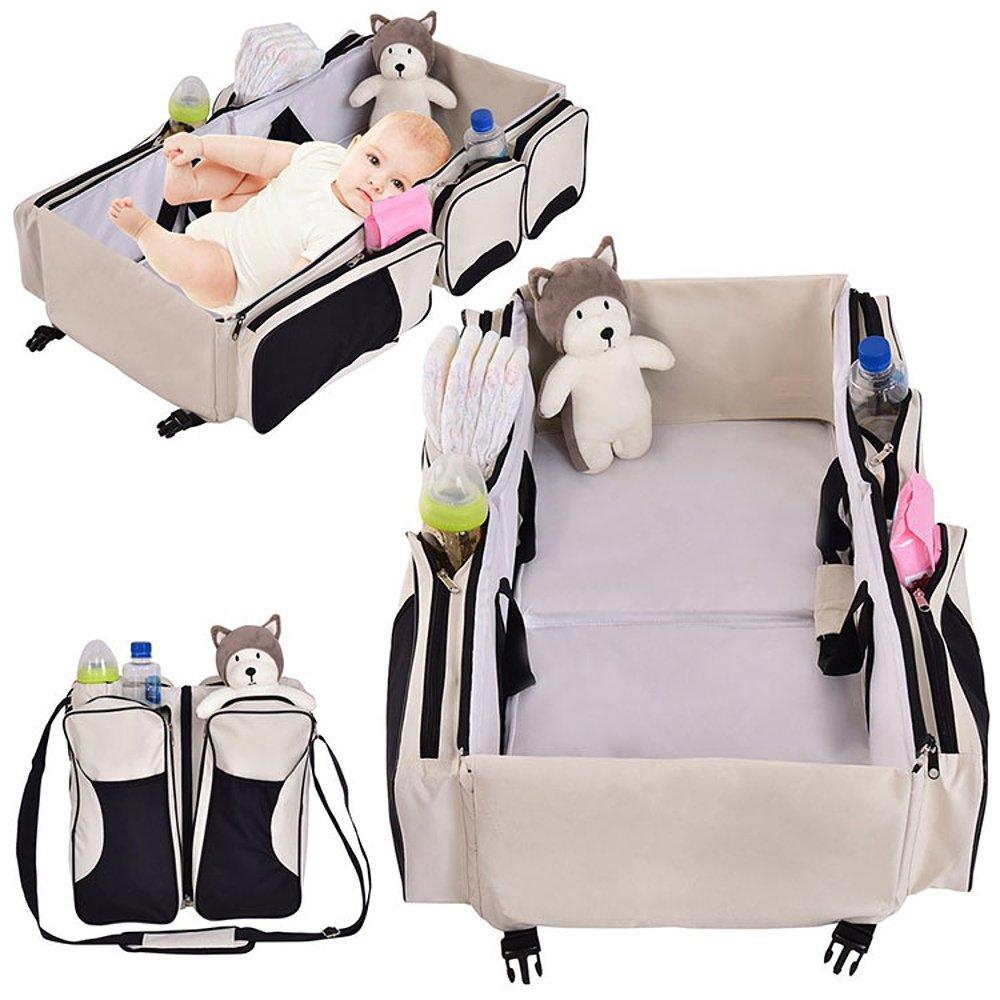 3 in 1 Baby Bed Baby Diapers Bag With Multiple Pockets Travel Baby Changing Bag - EUROPEAN HOUSE HOLD