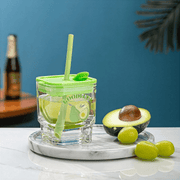450ml Square Glass Cup Portable Glass With Lid - EUROPEAN HOUSE HOLD