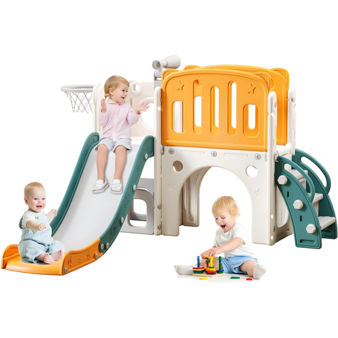 Nick Bear Single Platform With Slide And Basket Ball Frame HDPE