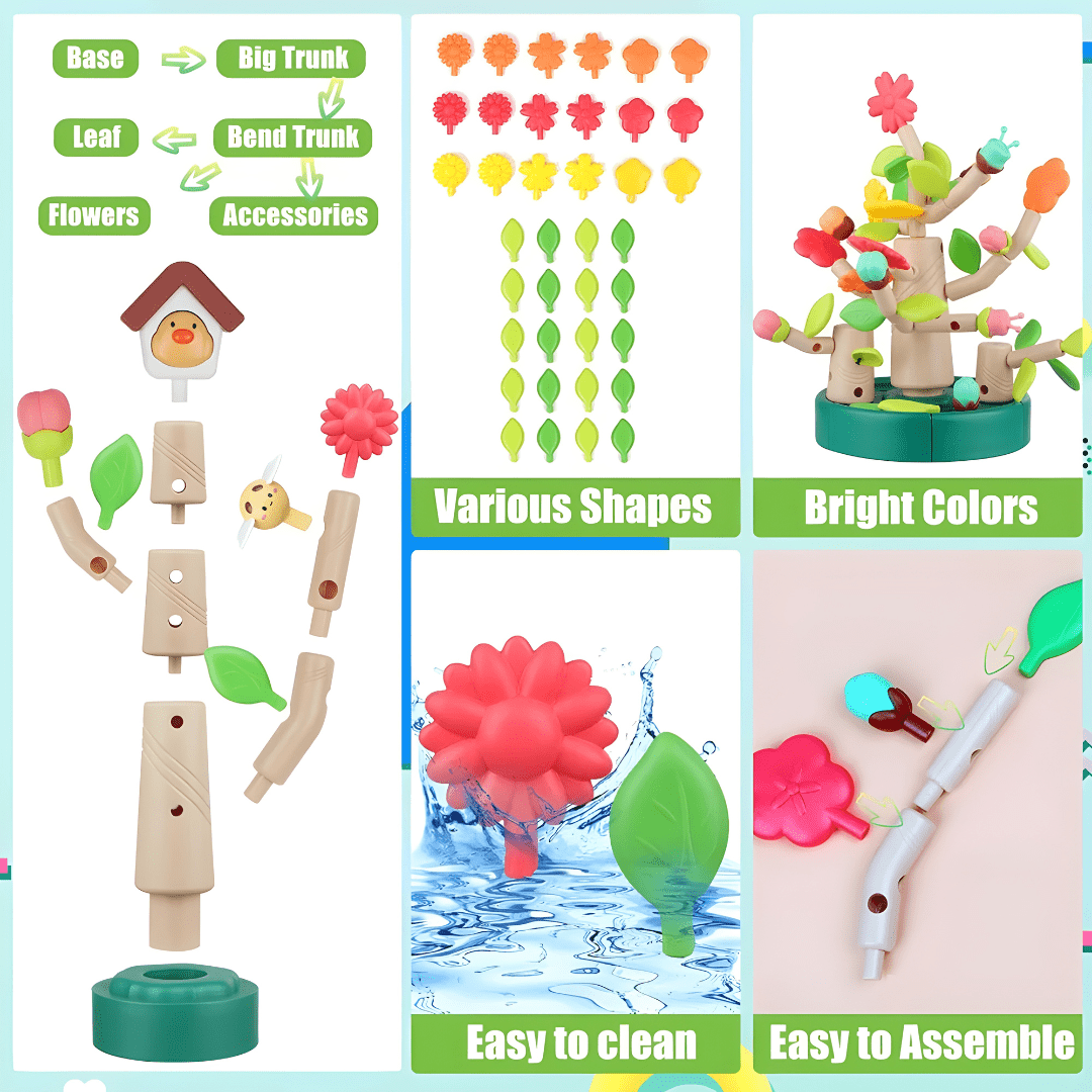 Bloom & Build Garden Tree Set – 108 Pcs Educational Toy (Ages 3–9)