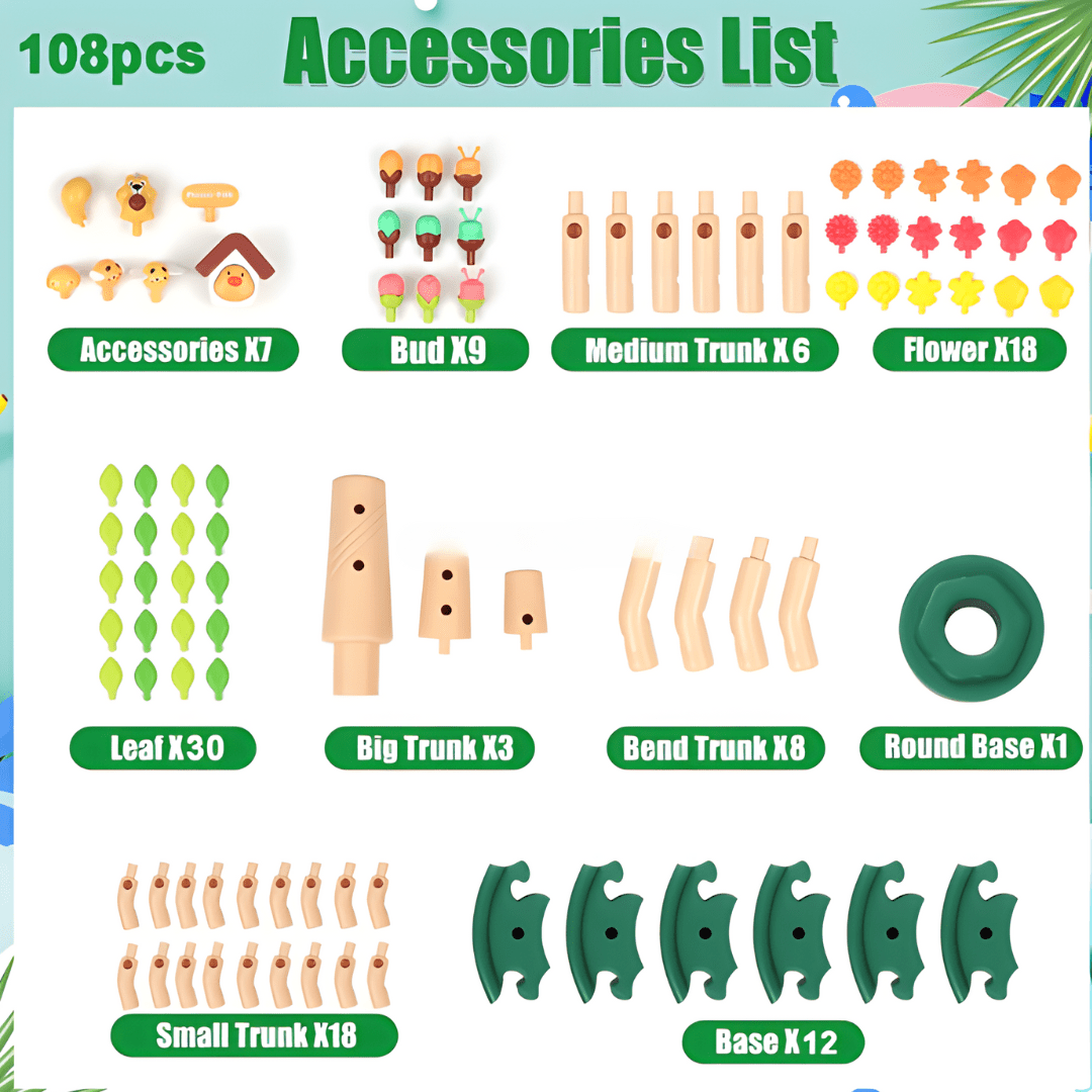 Bloom & Build Garden Tree Set – 108 Pcs Educational Toy (Ages 3–9)